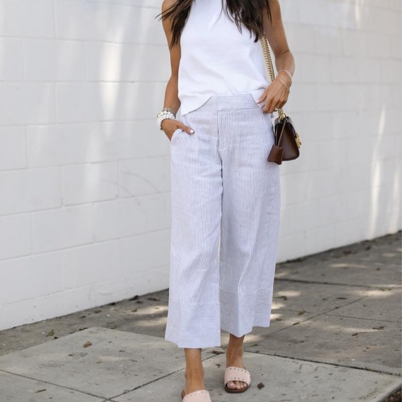 high rise wide leg white pants